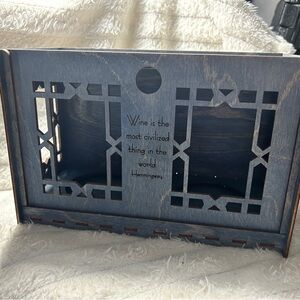 Rustic Wooden Wine Holder with Quote